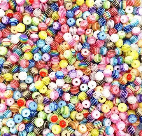 

TX02 50pcs 8mm Gorgeous Round Transparency Loose Beads Stripe Jewelry Department DIY Affordable Bracelet Trend Accessories Beads 8mm(50pcs)