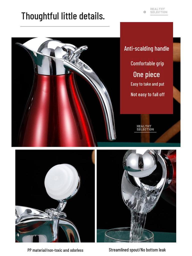 European Style 2L Vacuum Insulated Stainless Steel Thermos Coffee Pot