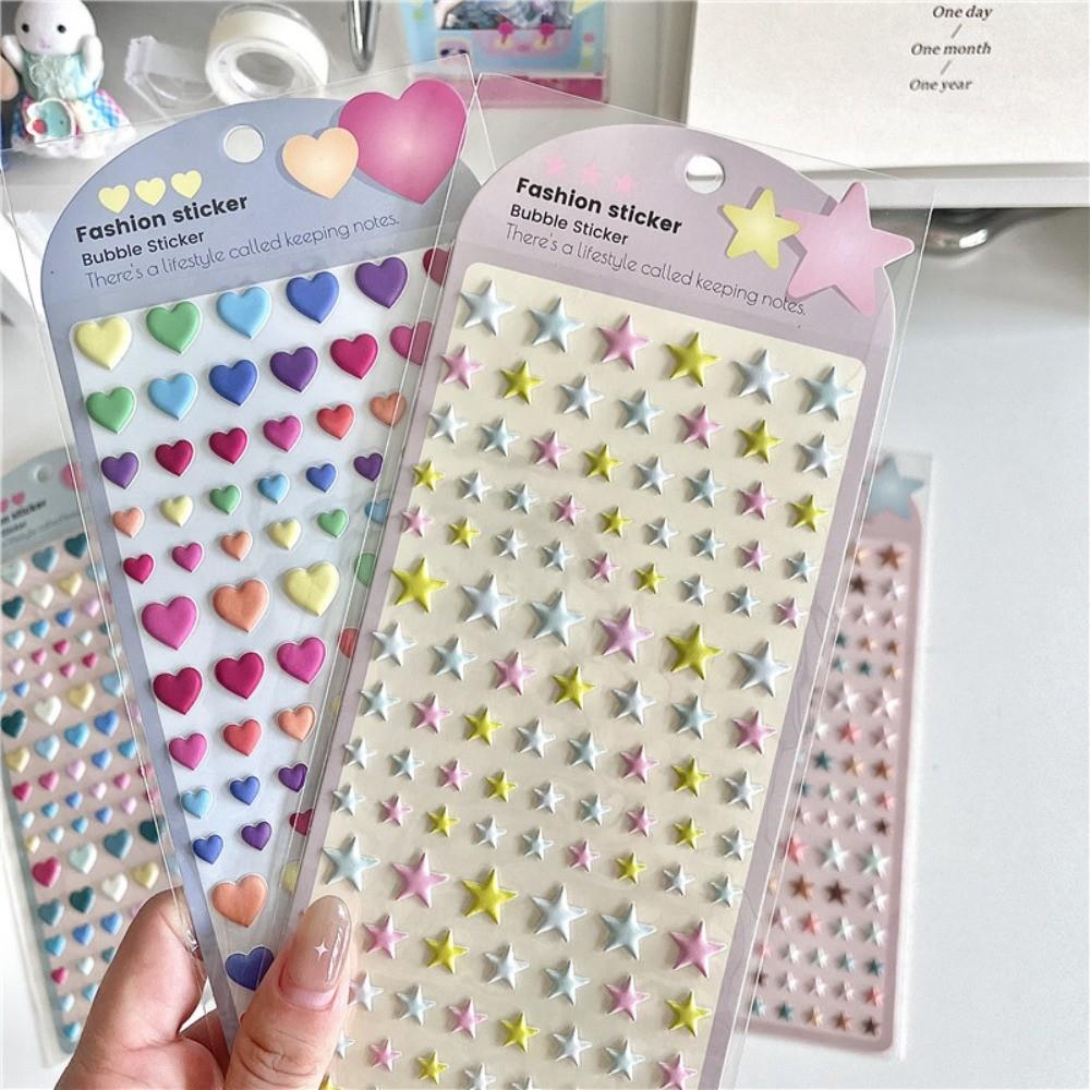 4 PCS 3D Kids' Cartoon Stereo Stickers With Hearts Pentagrams Stars for Handicrafts Reward Decoration BulingBulingStickers Store