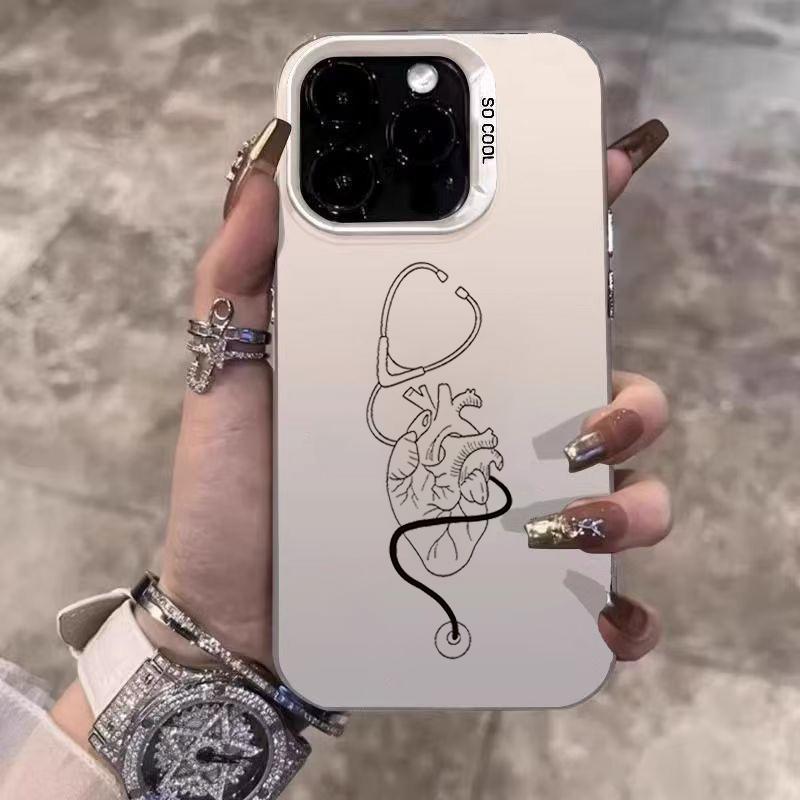 

Heart Shaped Brain Electroplate Phone Case For Samsung Galaxy S25 Ultra S24 Plus S23 FE S22 S21 A06 A16 A23 A26 A34 A55 Cover A33 5G