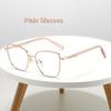 New Fashionable Cat Eye Women'S Flat Light Glasses Frame Ultra Light Neutral Luxury Metal Frame Anti Blue Light Glasses