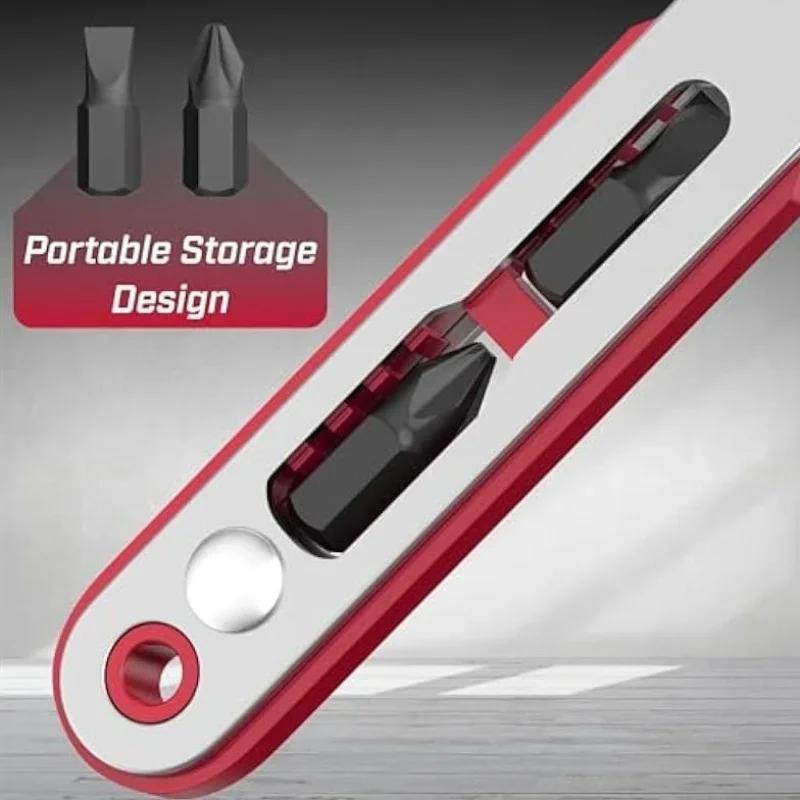 Mini Chiave a Cricchetto Cacciavite, Dimensione 1/4 di Pollice, Magnetica, Cacciavite ad Angolo Retto di 90 Gradi.