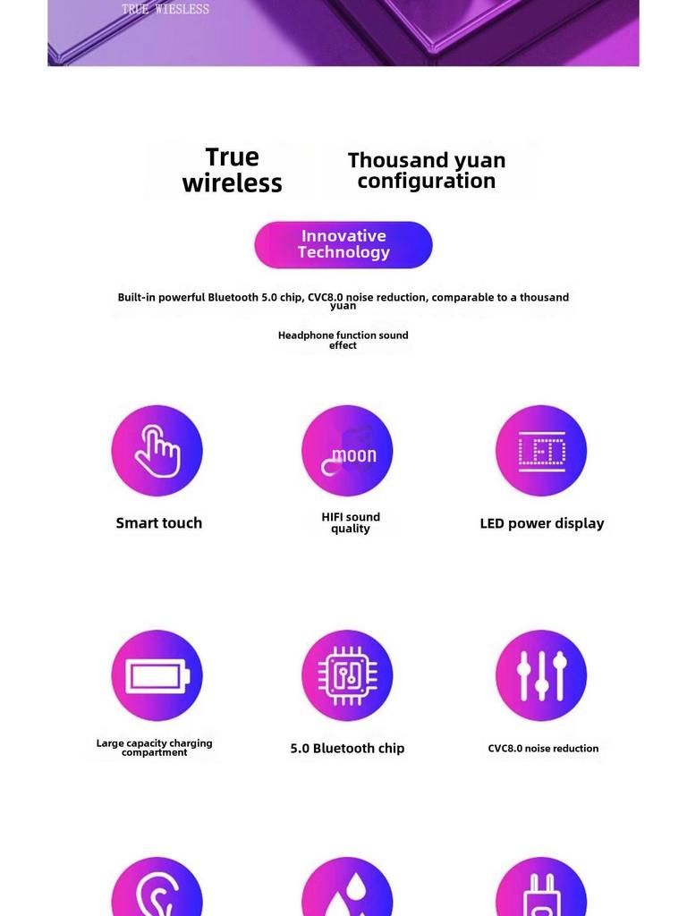 Auriculares Inalámbricos Bluetooth F9 con Reducción de Ruido: Diseño dual in-ear para deportes, música, juegos y rendimiento de baja latencia