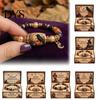 Adjustable Alloy Wristband Halloween Stretch Beaded Bracelet with Gift Box, Black Cat Pumpkin Ghost Stylish Wrist Accessory for Parties Crow