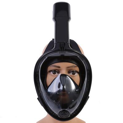Vollgesichts-Schnorchelmaske 180 Grad Sichtmaske für Kinder mit Bonus-Ohrstöpseln (Schwarz S M für Kinder)