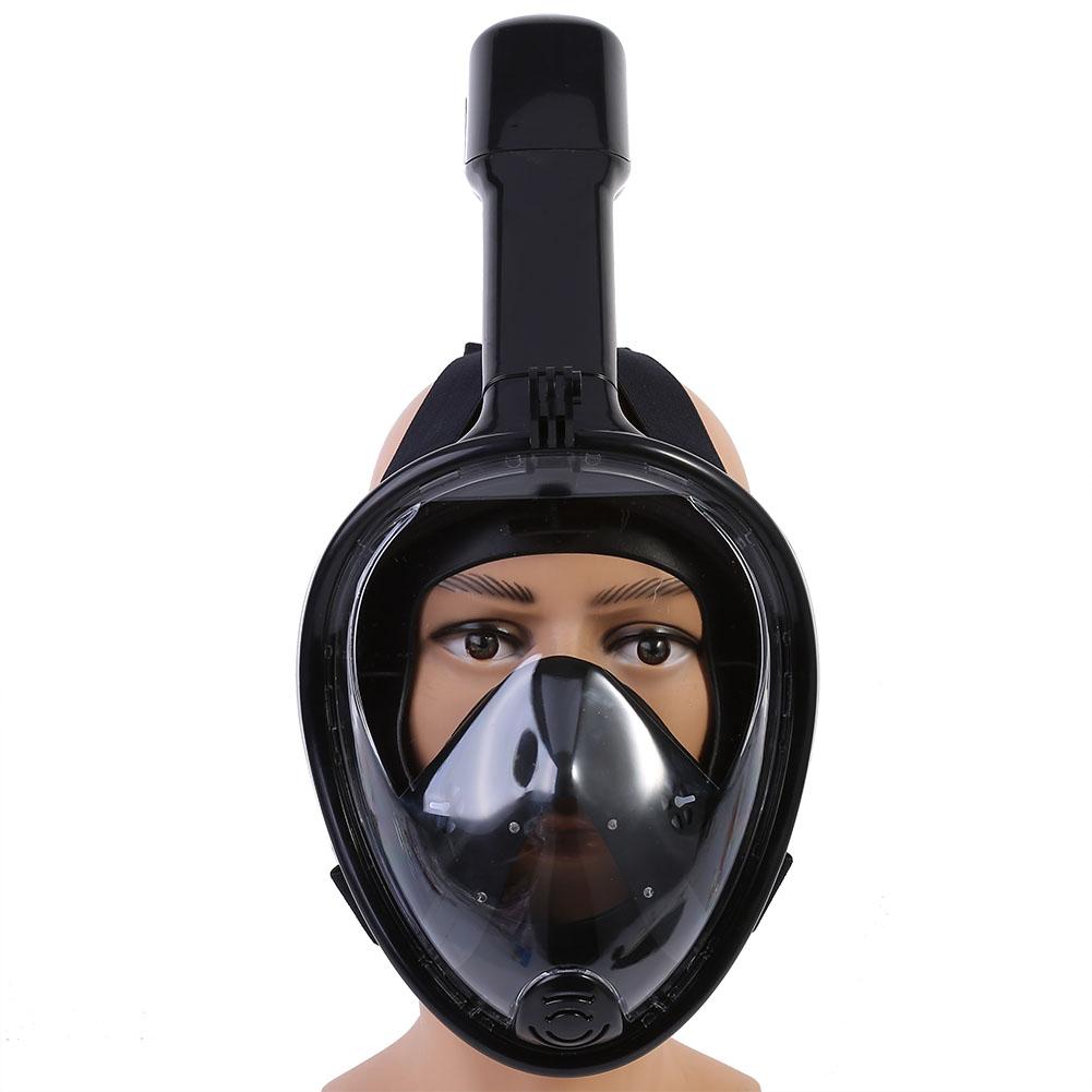 Full Face Snorkeling Mask 180 degrees  View Mask for Kids with Bonus Earplugs (Black S M for Kid)