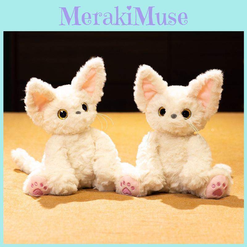 Simulated White German Cat Cartoon Plush Toy Doll  For Gift And Decoration