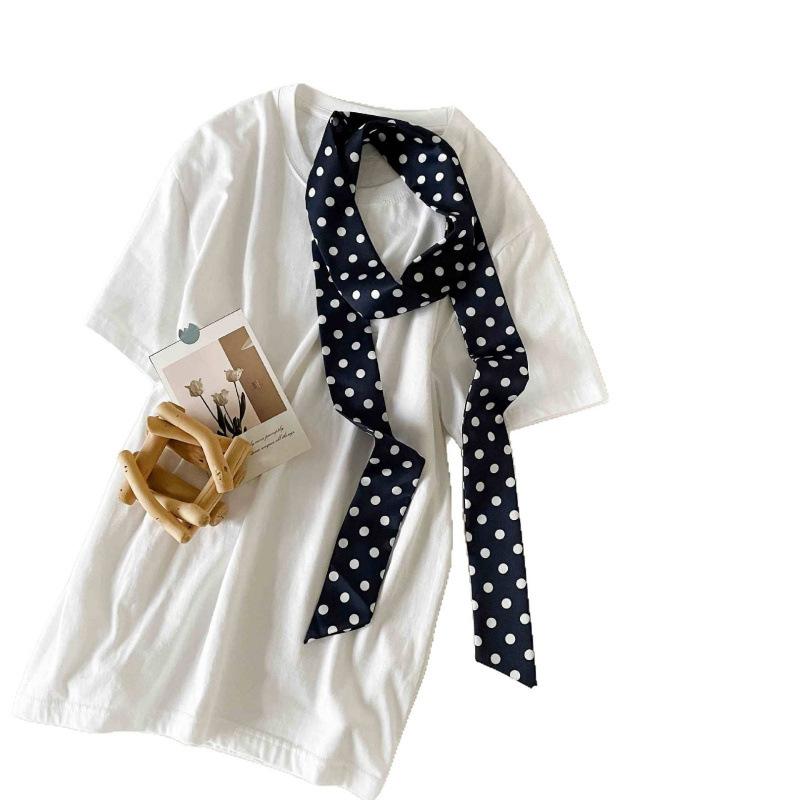 Millennium Spice Girl Style Thin Long Silk Scarf Neck Ribbon Retro Leopard Print Silk Scarf Long High-End Ribbon Headband