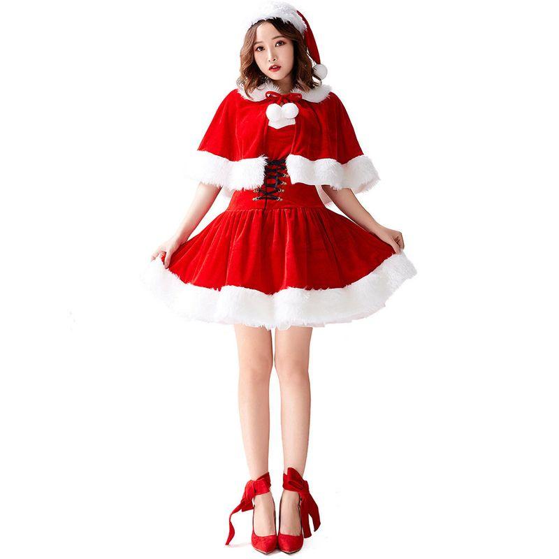 

Actual Photos of New Christmas Outfits: Japanese Rakuten Christmas Strapless Dress with Tie-Up Stage Costume and Small Shawl Shawl + Tube Top Skirt M
