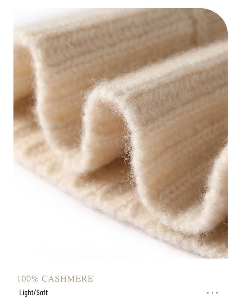 Women's 100% Pure Cashmere Knitted Fisherman Hat - New Stylish Solid Color Warm Design