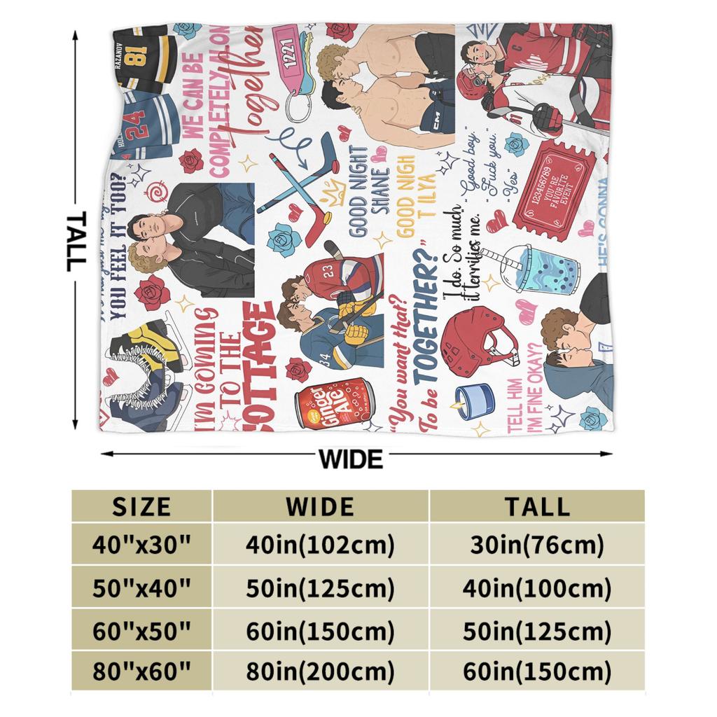 Heated Rivalry Knitted Blankets Cute Hollanov Flannel Throw Blankets Summer Air Conditioning Decoration Soft Warm Bedspreads