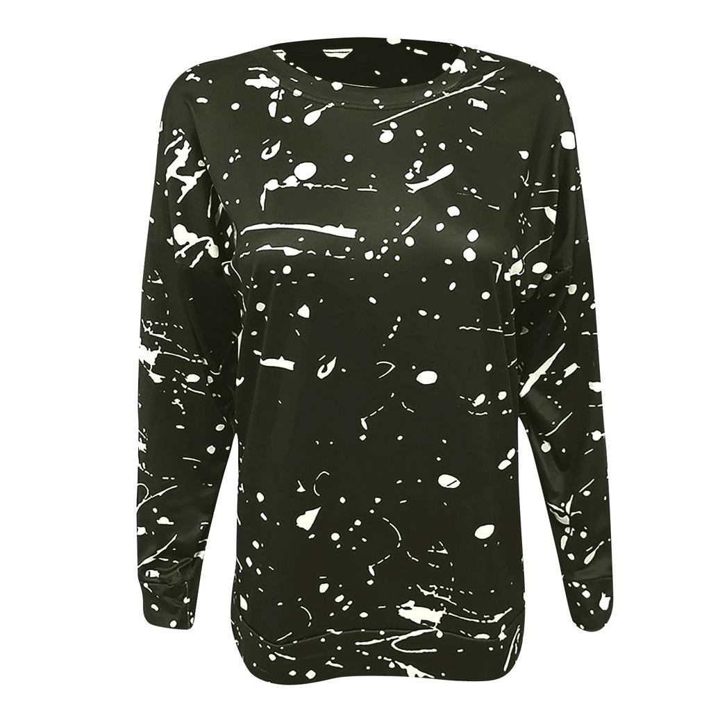 Women's Casual Fashion Halloween Print Long Sleeve Round Neck Pullover Top
