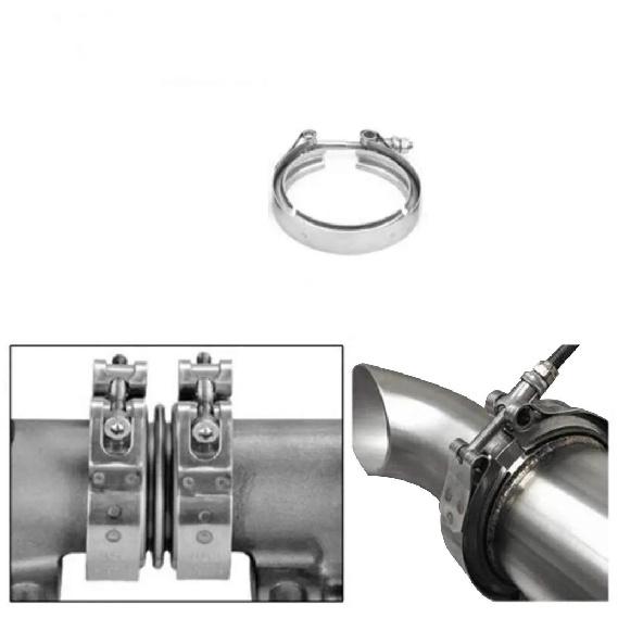 Universal 3" Inch 2" Inch Stainless Steel V-Band Turbo Downpipe Exhaust Clamp Vband 76mm 50mm