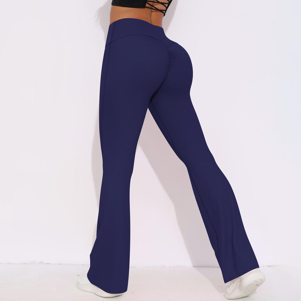 European and American Nude Wide-leg Tight Yoga Pants High Waist Hip Lift Quick-drying Micro-pull Pants Casual Sports Fitness Pants Flared Pants
