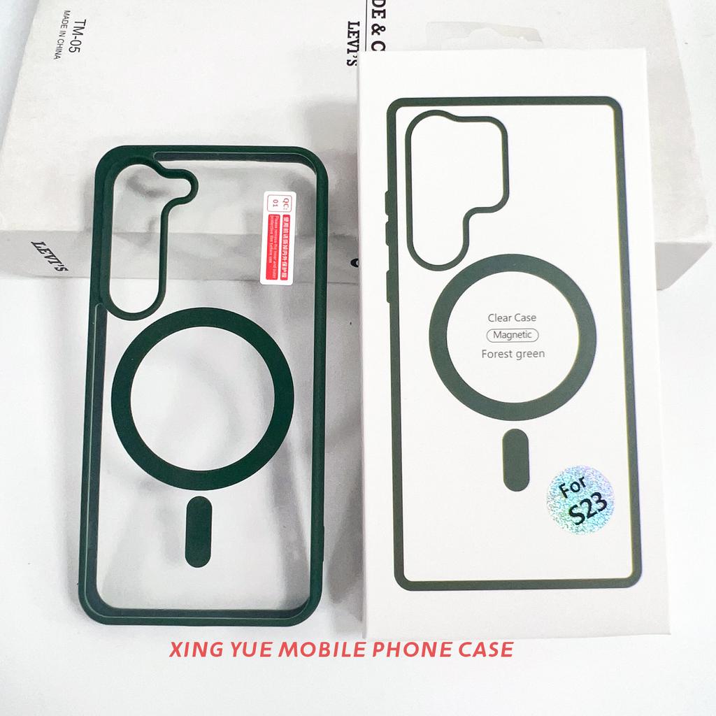 Suitable for Samsung S25 Ultra Transparent Magnetic Phone Case S24 Wireless Charging Shield Protective Case A15