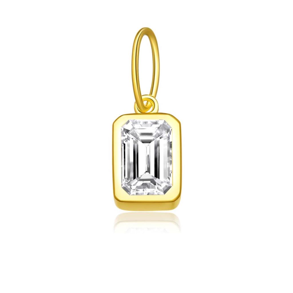 12 Birthstone Colored Zircon Square Pendant Necklace, S925 Sterling Silver, European & American Style