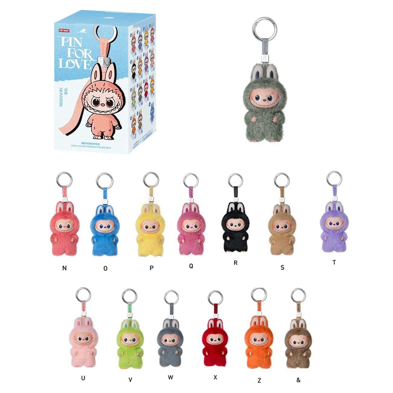 

POP MART THE MONSTER PIN FOR LOVE Series Plush Pendant popmart Mini Labubu rabubu Lovebu Keychain Online Plush Lovebu Toy Gift [Single, Authentic,