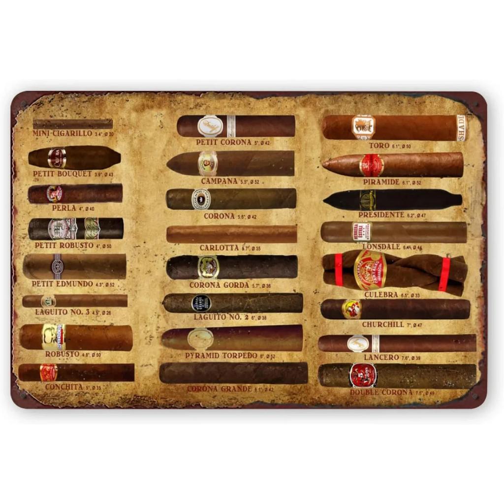 Whiskey Cigar Metal Tin Signs Plaque Wall Decoration Vintage Art Posters Iron Painting for Man Cave Home Cafe Garden Club Bar