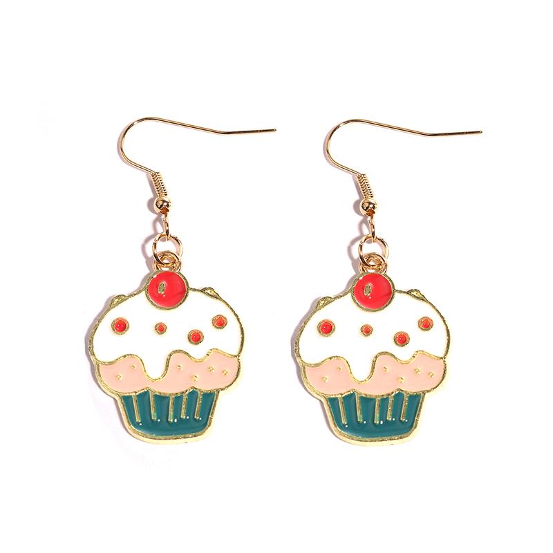Women Earring Resin Drop Funny Custom Cute Girls Eardrop Kids Chocolate Strawberry Hamburger Dog Mushroom Broccoli Coffee