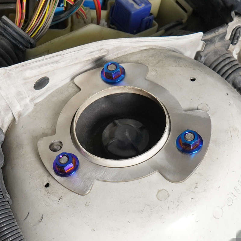 Front Shock Tower Reinforcement Plates & Strut Tower Nuts for BMW E46 320i 323i 325i 328i 330i 323Ci 325Ci 325Xi 328Ci 330Xi