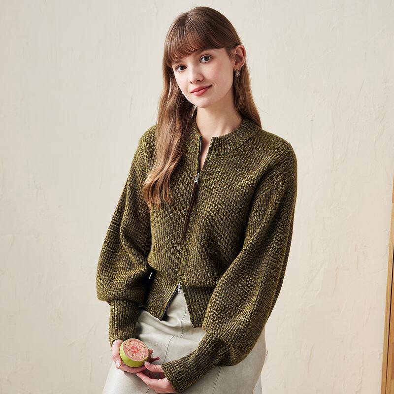 Komou Boka Women's Pure Wool Thickened Knit Cardigan