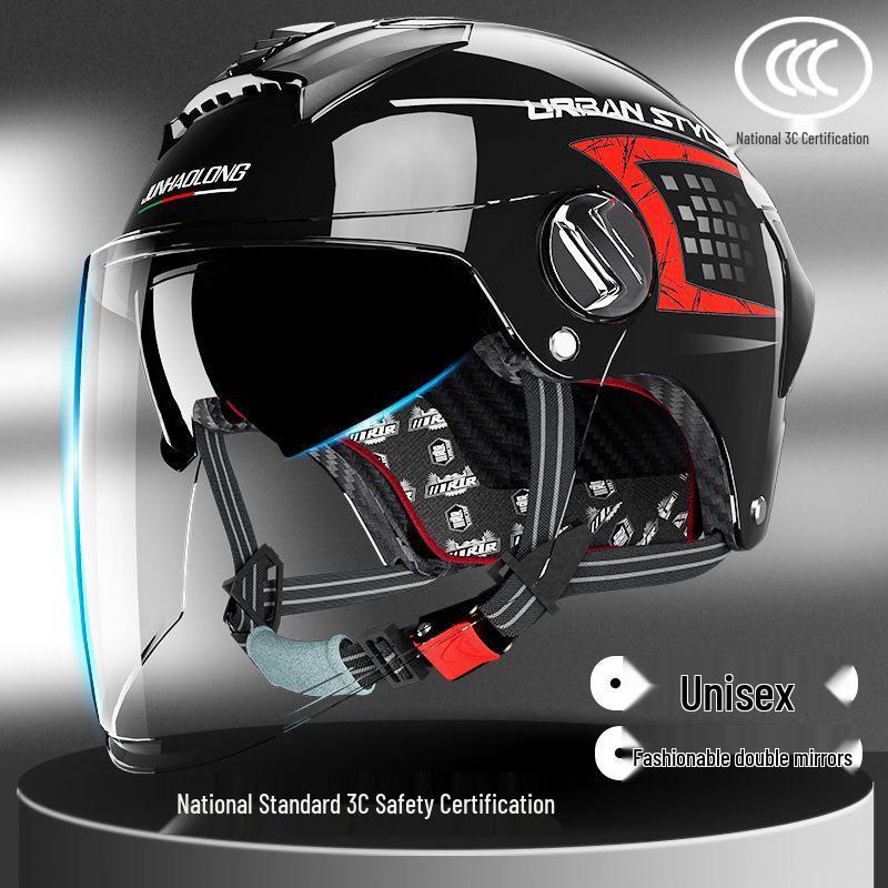 Certified Electric Motorcycle Helmet: Four Seasons, Sun Protection, Lightweight, High-End Safety