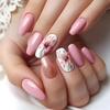 24Pz Unghie Finte a Pressione Mandorla Unghie Finte con Colla Design Francese Unghie Finte Unghie Artificiali Regali per Donne e Ragazze