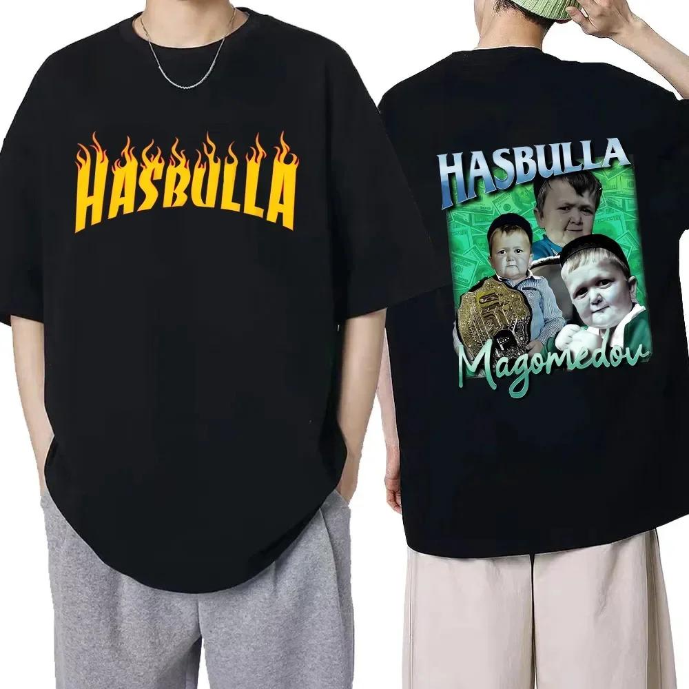 Klasické bavlněné tričko Team Hasbulla pro muže a ženy s motivem bojujícího Hasbully, hiphopové grafické tričko, topy, manga tričko, streetwear