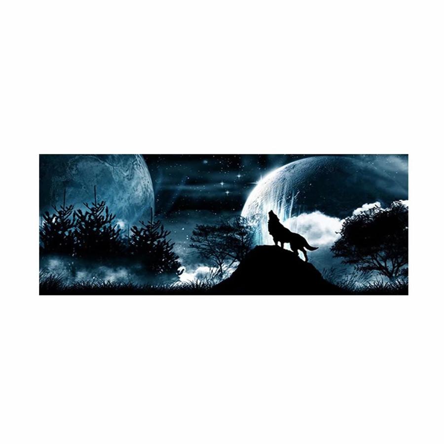 

DIY 18 x58 Car Rear Window Tailgate Wolf Howling Moon Galaxy Sticker Waterproof
