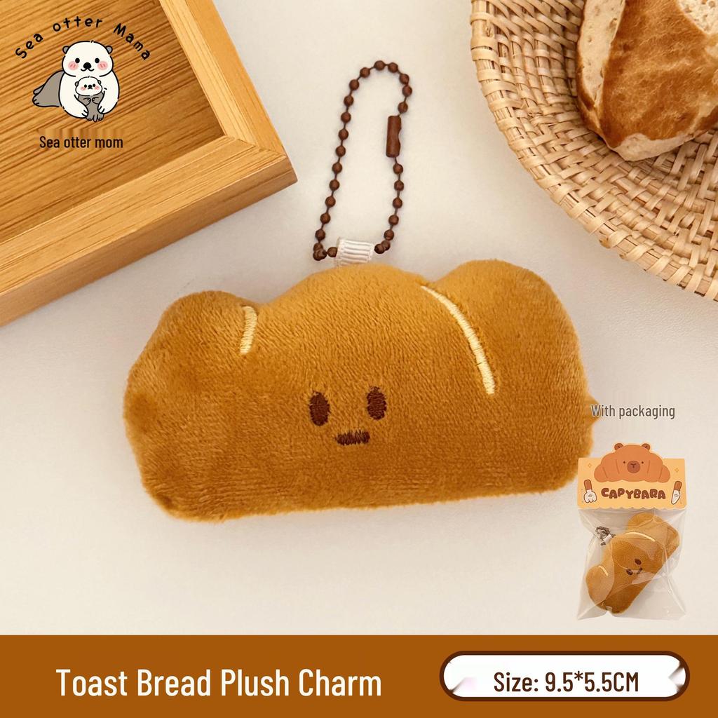 Creative Plush Bread Doll Keychain: Versatile Girlish Ornament for Backpack