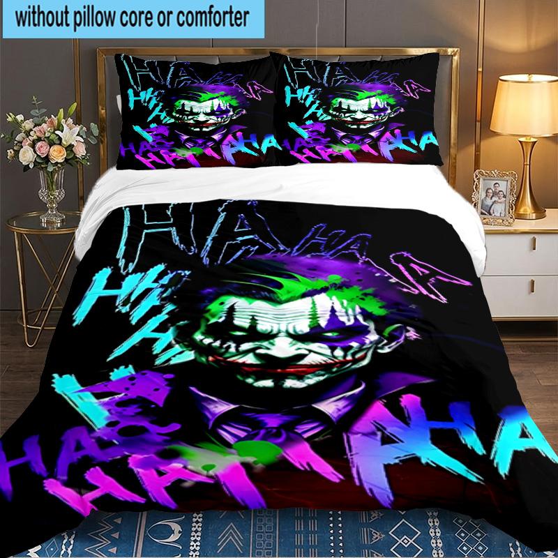 Jo-ker's Dark Saga 3pcs Bedding Set,Including 1pc Duvet Cover And 2pcs Pillowcases Perfect Gift for Christmas,Ideal for Bedroom, Dormitory