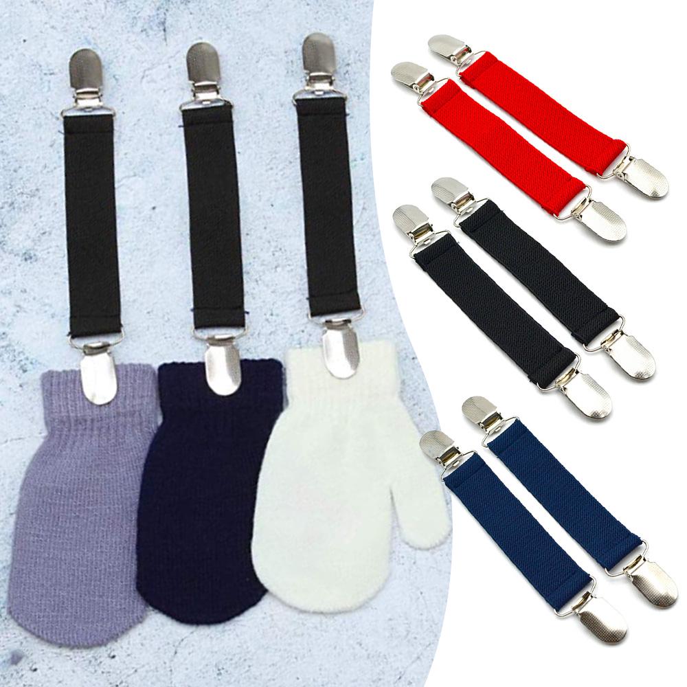 Cheap 2Pcs Nylon Solid Sheet Elastic Glove Mitten Clips for Children &Adult Joom
