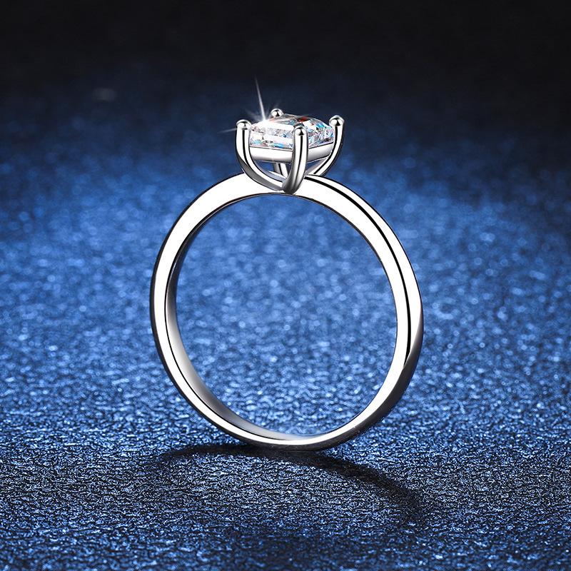 Moissanite Jewelry 925 Sterling Silver Moissanite Ring Emerald Cut Radiant Cut Certified GRA Fine Wedding for Women