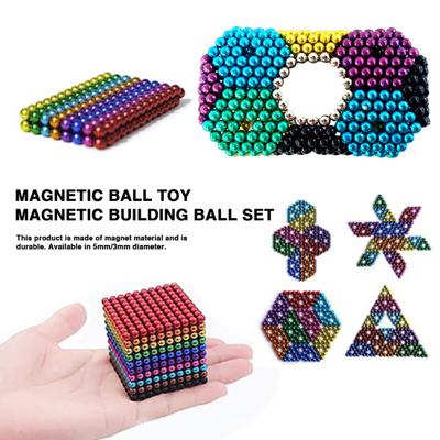 512Pcs 3/5MM Magnetic Ball Toy Stress Relief Kids Adults Educational 3D Modelling Building Assembly Magnet Bead Kit