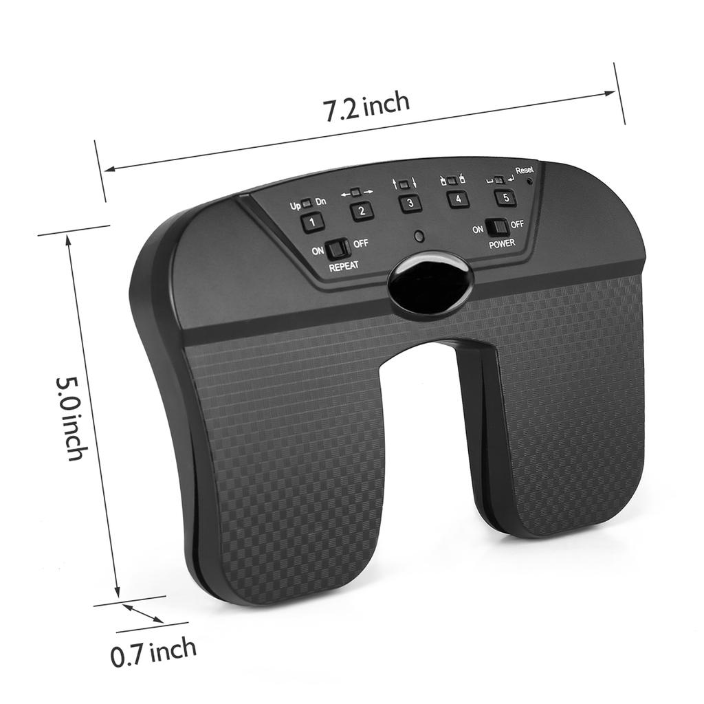Wireless Page Turner Pedal Built In Rechargeable Battery Compatible with for Tablets Smartphones