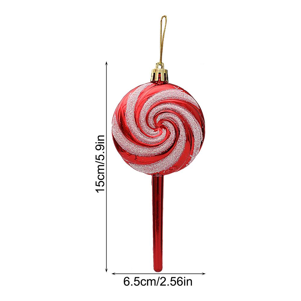 4pcs Christmas Tree Decoration Ornament Simulated Colorful Lollipop Red Golden Candy Cane Xmas Tree Pendant Home Xmas Decor 2025
