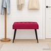 Bench with Button Tufting Burgundy 60 X 40 X 45 Cm Velvet