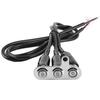 Motorcycle Handlebar Switch 12V Stainless Steel Motorcycle Handlebar Fog Light Switch Button LED Modification Bracket Control Push Button(Three