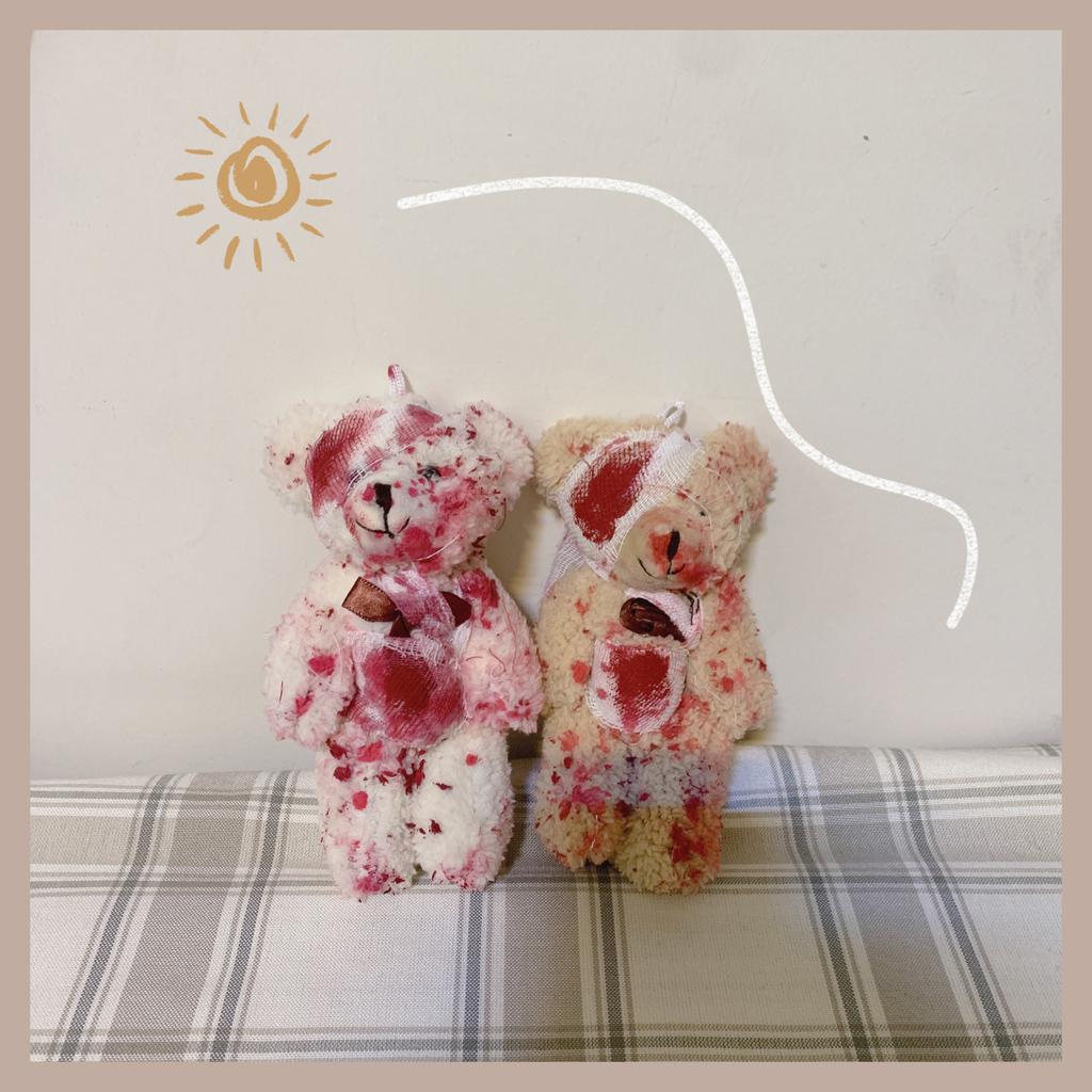 Bloody Pendant Bear Plush Trendy Keyring Keychain Cool Jewelry For Birthdays