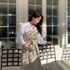 Women's Fashionable Elegant Trench Coat, Double-breasted Shirt Patchwork Trench Coat, Fake Two-piece Dress