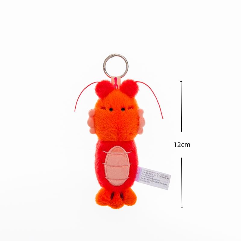 10Cm Cartoon Food Plush Pendant Toys Cute Abalone Pork Crab Shrimp Keychain Funny Hanging Decor For Bags Kids Gift