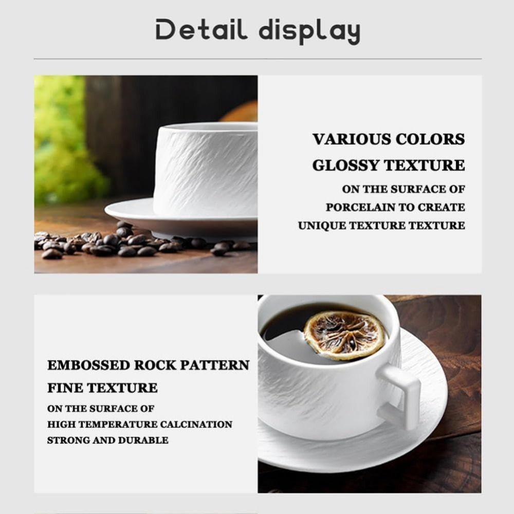 Hitzebeständiges Tassen- und Teller-Set Hohe Schönheit Frühstückstasse Felsensand Keramik Kaffeetasse Gewerblich