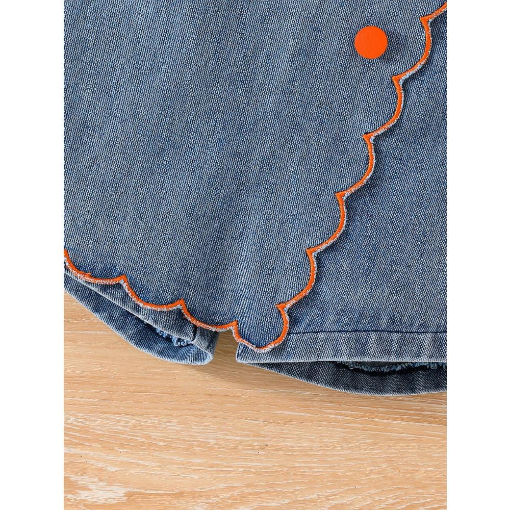 Dětské letní oblečení s krátkým rukávem Nové kojenecké dívčí tílko + kovbojský overal s krátkým rukávem Oblek pro dívky Módní oblek