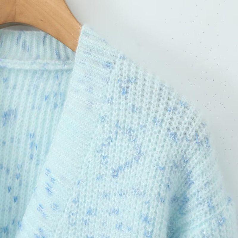 Kaslead New Arrival Women's Clothing Fashion Style Stylish Simple and Versatile Bows Decoration Cardigan Sweater