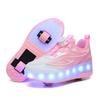 Children's 2-in-1 Removable Roller Skating Shoes for Skating and Parkour Racing Roller Skate Shoes Women's Sneaker with 2 Wheels