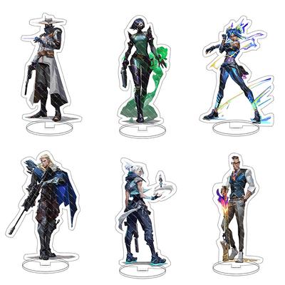 Valorant Game Figurer Sage Killjoy Jett Sova Cypher Cosplay Akryl Stativ Modell Tallrik Skrivbord Dekor Stående Skylt Figur Fläktar