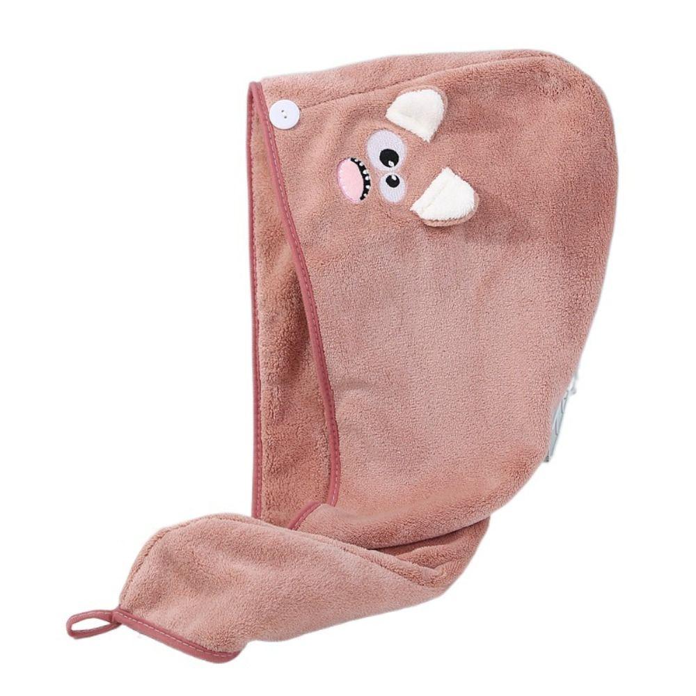 

Милое полотенце для сушки волос из микрофибры, не линяет, сушит волосы, банные шапочки, шапочка для сухих волос для женщин розовый