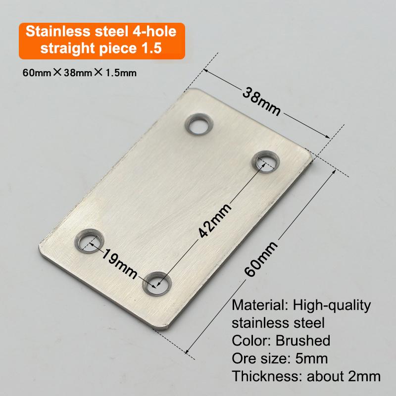10Pcs Heavy-Duty Stainless Steel Straight Corner Braces, Flat L-Brackets for Furniture, Shelves & Frame Reinforcement