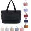 Large Quilted Cott Jacket Tote Bag, Lightweight, Spacious Handbag Shoulder Bags for Work, Travel & Yoga, Fitness, Daily Use
