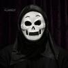 Realistic Horror Skeleton Masque Halloween Ghost Full Face Masque, Screaming with Scary Hood, Costume Accessory for Cosplay Party, Haunted House Props